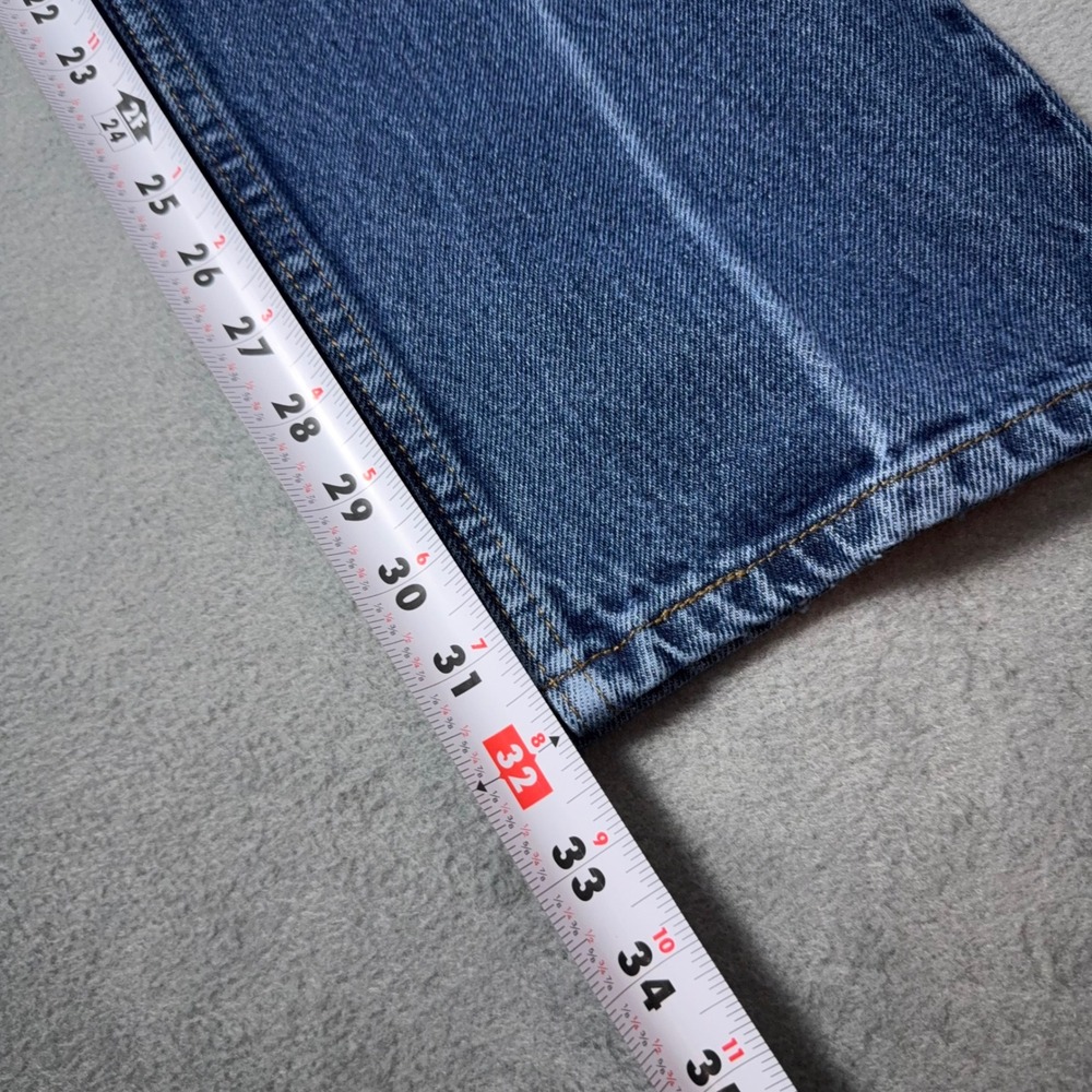 Lee Jeans Mens 33x32 Regular Fit Straight Leg Blue Denim Cotton Classic 5 Pocket - Picture 7 of 9